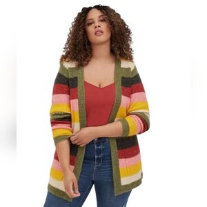Torrid Open Front Cardigan - Multi Stripe